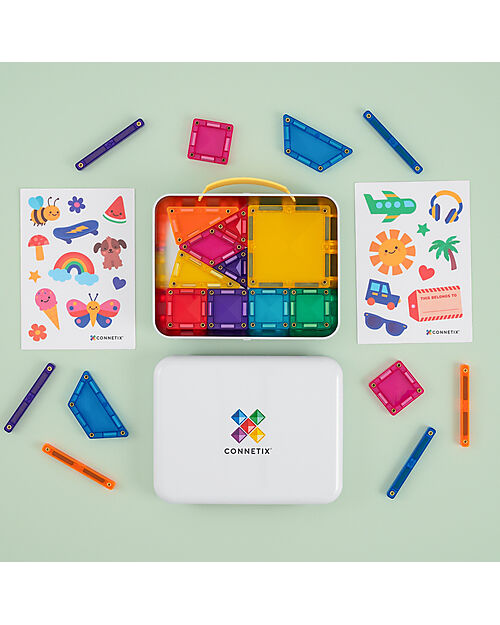 Connetix 32 Pieces - Travel Mini Pack - 100% Non-toxic ABS Plastic - STEM Learning! Magnetic Games