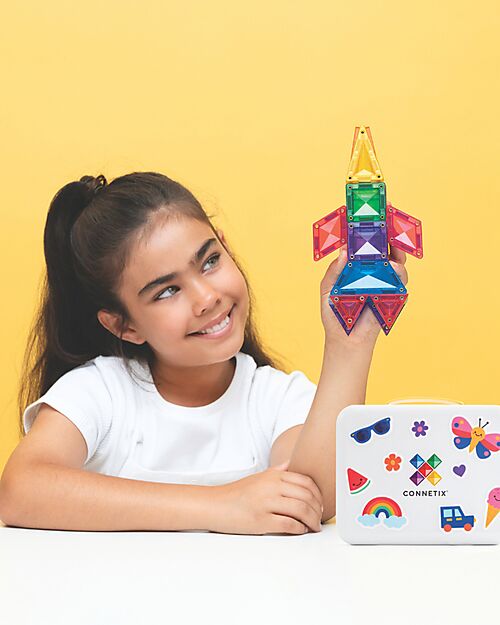 Connetix 32 Pieces - Travel Mini Pack - 100% Non-toxic ABS Plastic - STEM Learning! Magnetic Games