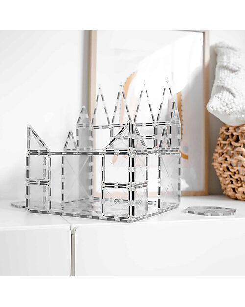 Connetix 34 Pieces - Clear Pack - Transparent - 100% Non Toxic ABS Plastic - STEM Learning! Magnetic Games