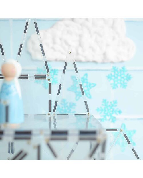 Connetix 34 Pieces - Clear Pack - Transparent - 100% Non Toxic ABS Plastic - STEM Learning! Magnetic Games