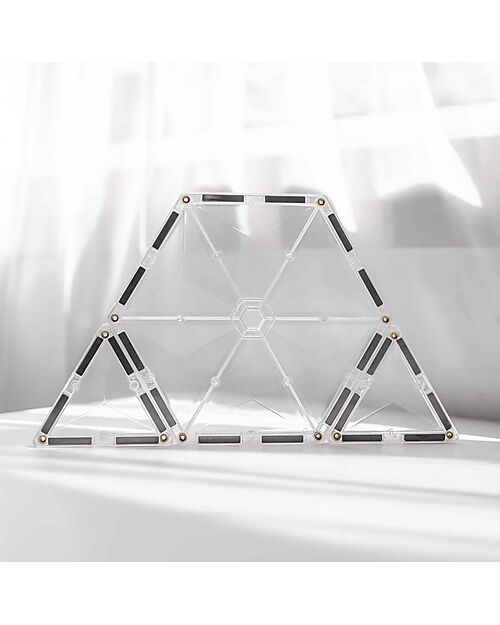 Connetix 34 Pieces - Clear Pack - Transparent - 100% Non Toxic ABS Plastic - STEM Learning! Magnetic Games