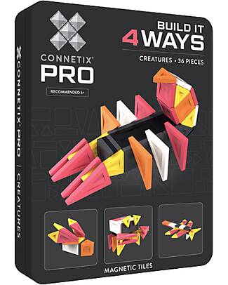 Connetix 36 Pieces - Build-It Pro Pack - Creatures - 100% Non-Toxic ABS Plastic - STEM Learning! Magnetic Games