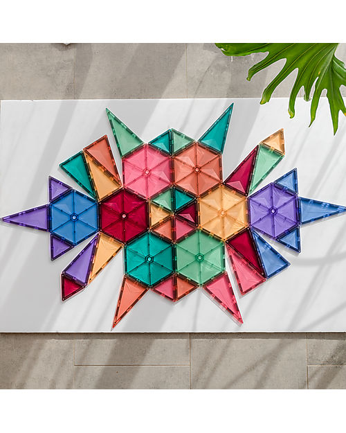 Connetix 40 Pieces - Geometry Pack - Pastel - 100% Non-toxic ABS Plastic - STEM Learning! Magnetic Games