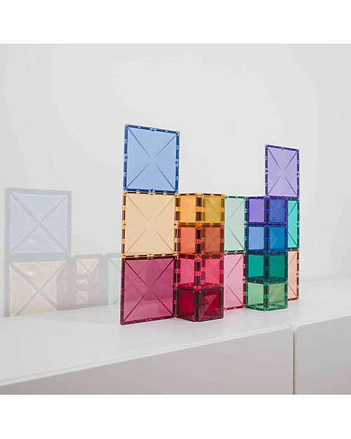 Connetix 40 Pieces - Square Pack - Pastel - 100% Non Toxic ABS Plastic Magnetic Games