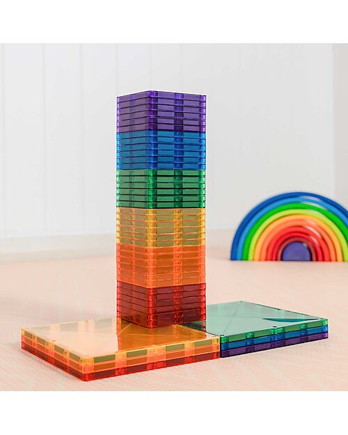 Connetix 42 Pieces - Expansion Pack - Rainbow -100% Non-toxic ABS Plastic - STEM Learning! Magnetic Games