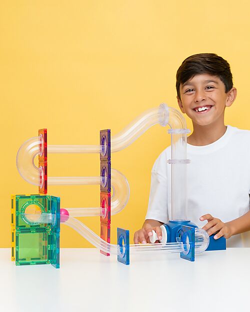 Connetix 47 Pieces - Pack Ball Track - Launcher - 100% Non-toxic ABS Plastic - STEM Learning! Magnetic Games