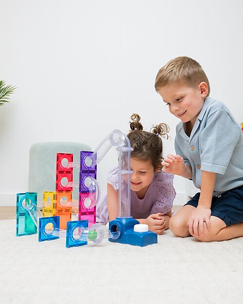 Connetix 47 Pieces - Pack Ball Track - Launcher - 100% Non-toxic ABS Plastic - STEM Learning! Magnetic Games