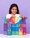 Connetix 48 Pieces - Glitter Castle Set - 100% Non-Toxic ABS Plastic - STEM Learning! Magnetic Games