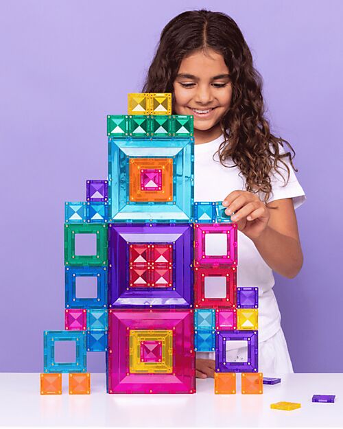 Connetix 48 Pieces - Portal Pack - Bright - 100% Non-toxic ABS Plastic - STEM Learning! Magnetic Games