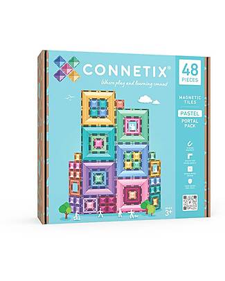 Connetix 48 Pieces - Portal Pack - Pastel - 100% Non-toxic ABS Plastic - STEM Learning! Magnetic Games