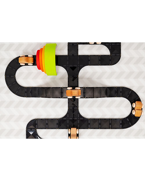 Connetix 48 Pieces - Roads - Black - 100% Non Toxic ABS Plastic - STEM Learning! Magnetic Games