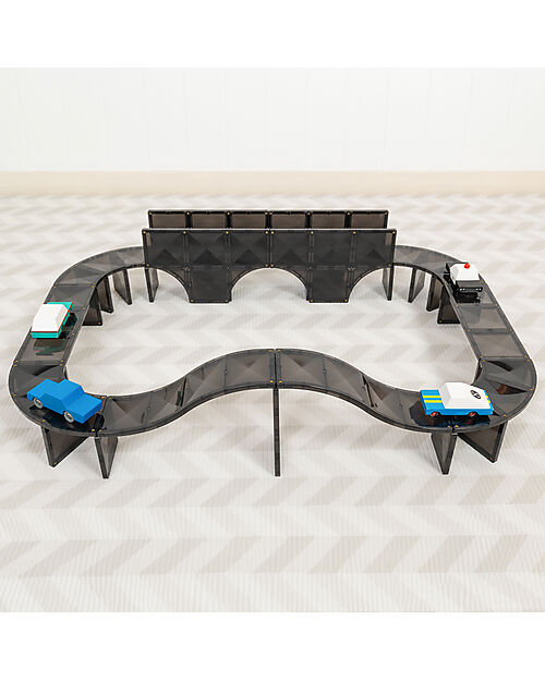 Connetix 48 Pieces - Roads - Black - 100% Non Toxic ABS Plastic - STEM Learning! Magnetic Games