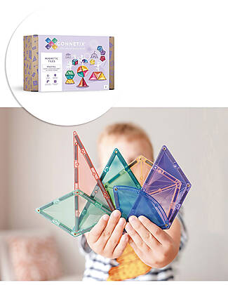 Connetix 48 Pieces - Shape Expansion Pack - Pastel -100% Non-toxic ABS Plastic - STEM Learning! Magnetic Games