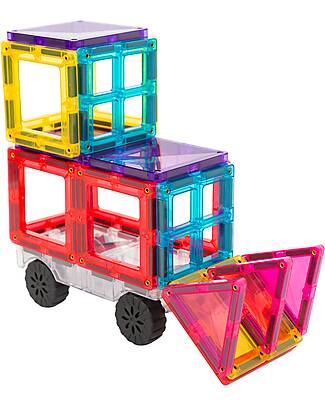 Connetix 50 Pieces - Transport Pack - Bright - 100% Non-Toxic ABS Plastic - STEM Learning! Magnetic Games