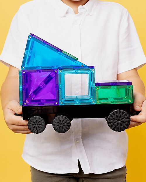 Connetix 50 Pieces - Transport Pack - Bright - 100% Non-Toxic ABS Plastic - STEM Learning! Magnetic Games