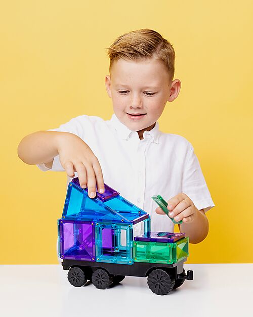 Connetix 50 Pieces - Transport Pack - Bright - 100% Non-Toxic ABS Plastic - STEM Learning! Magnetic Games