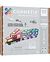 Connetix 50 Pieces - Transport Pack - Pastel - 100% Non-Toxic ABS Plastic - STEM Learning! Magnetic Games