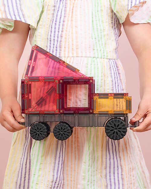 Connetix 50 Pieces - Transport Pack - Pastel - 100% Non-Toxic ABS Plastic - STEM Learning! Magnetic Games