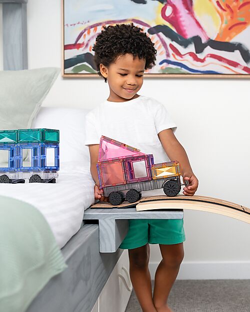 Connetix 50 Pieces - Transport Pack - Pastel - 100% Non-Toxic ABS Plastic - STEM Learning! Magnetic Games