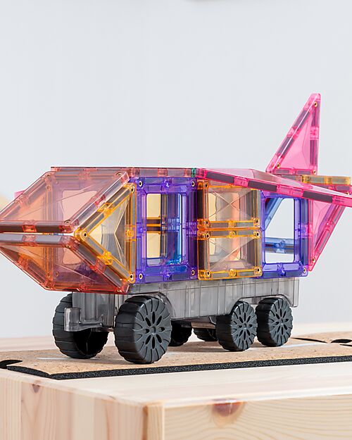 Connetix 50 Pieces - Transport Pack - Pastel - 100% Non-Toxic ABS Plastic - STEM Learning! Magnetic Games