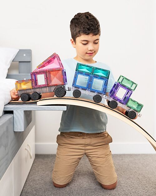 Connetix 50 Pieces - Transport - Pastel - 100% Non Toxic ABS Plastic - STEM Learning! Magnetic Games