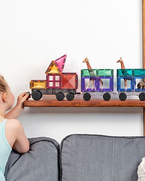 Connetix 50 Pieces - Transport - Pastel - 100% Non Toxic ABS Plastic - STEM Learning! Magnetic Games