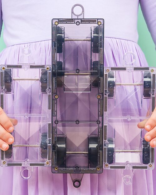 Connetix 50 Pieces - Transport - Pastel - 100% Non Toxic ABS Plastic - STEM Learning! Magnetic Games