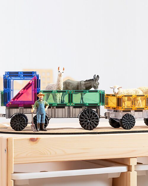 Connetix 50 Pieces - Transport - Pastel - 100% Non Toxic ABS Plastic - STEM Learning! Magnetic Games