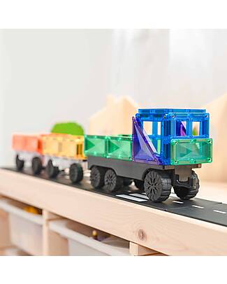 Connetix 50 Pieces - Transport - Rainbow - 100% Non Toxic ABS Plastic - STEM Learning! Magnetic Games