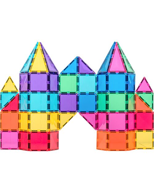 Connetix 56 Pieces - Starter Pack - Bright - 100% Non-Toxic ABS Plastic - STEM Learning! Magnetic Games