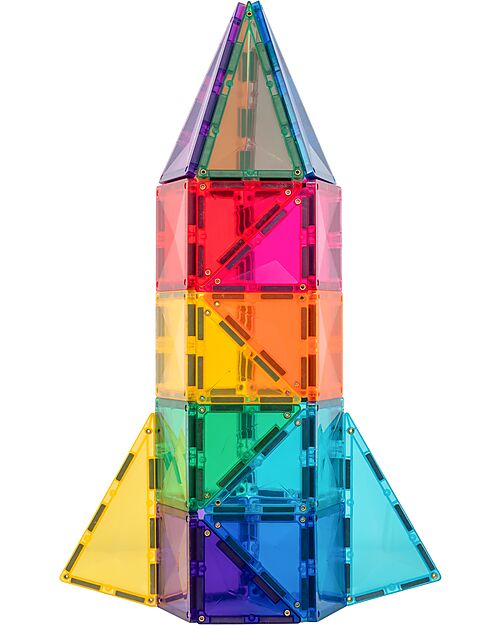 Connetix 56 Pieces - Starter Pack - Bright - 100% Non-Toxic ABS Plastic - STEM Learning! Magnetic Games