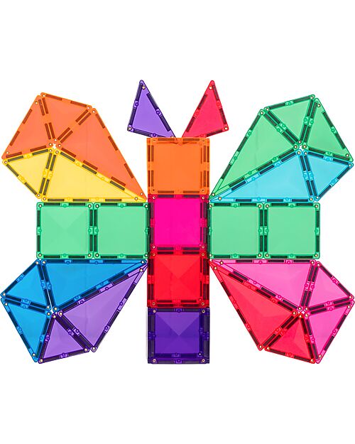 Connetix 56 Pieces - Starter Pack - Bright - 100% Non-Toxic ABS Plastic - STEM Learning! Magnetic Games