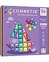 Connetix 56 Pieces - Starter Pack - Pastel - 100% Non-toxic ABS Plastic - STEM Learning! Magnetic Games