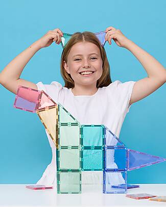 Connetix 56 Pieces - Starter Pack - Pastel - 100% Non-toxic ABS Plastic - STEM Learning! Magnetic Games