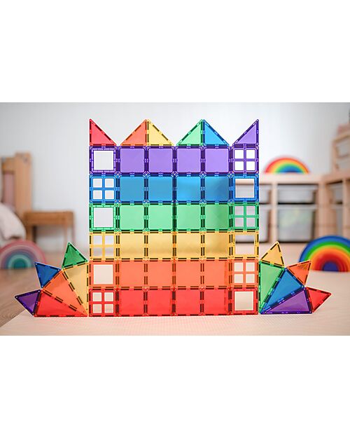Connetix 60 Pieces - Starter Pack - Rainbow -100% Non-toxic ABS Plastic - STEM Learning! Magnetic Games