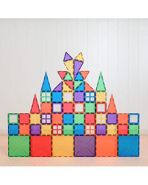Connetix 60 Pieces - Starter Pack - Rainbow -100% Non-toxic ABS Plastic - STEM Learning! Magnetic Games