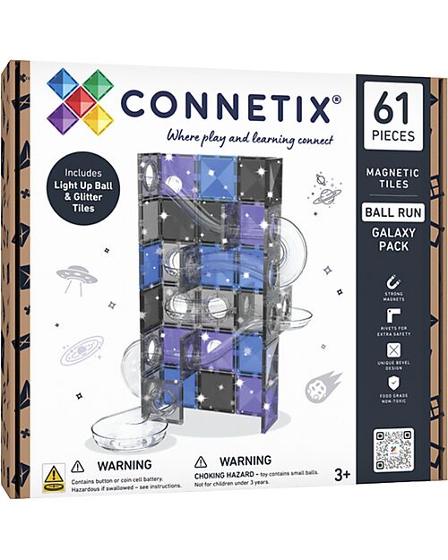 Connetix 61 Pieces - Pack Ball Rink - Galaxy - 100% Non-toxic ABS Plastic - STEM Learning! Magnetic Games
