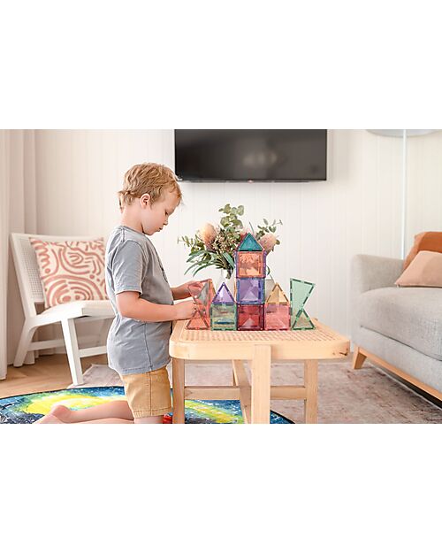 Connetix 64 Pieces - Starter Pack - Pastel -100% Non-toxic ABS Plastic - STEM Learning! Magnetic Games