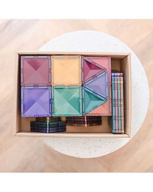 Connetix 64 Pieces - Starter Pack - Pastel -100% Non-toxic ABS Plastic - STEM Learning! Magnetic Games