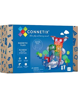 Connetix 66 Pieces - Ball Run Expansion - Rainbow - 100% Non-Toxic ABS Plastic - STEM Learning! Magnetic Games