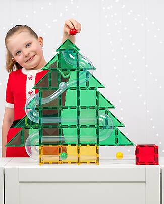 Connetix 71 Pieces - Christmas Tree Ball Run Expansion - STEM Learning! Magnetic Games