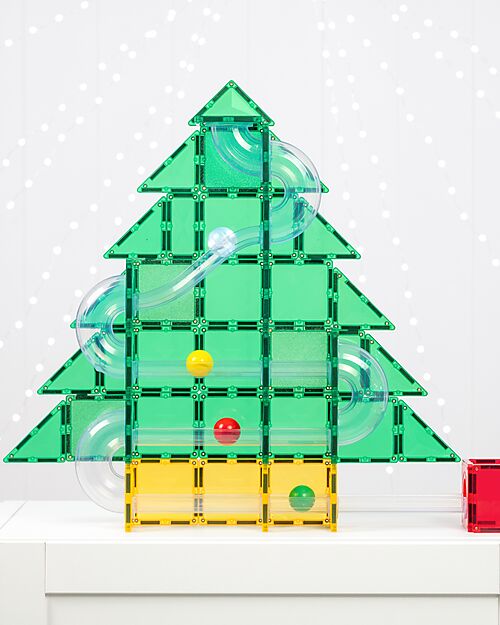 Connetix 71 Pieces - Christmas Tree Ball Run Expansion - STEM Learning! Magnetic Games