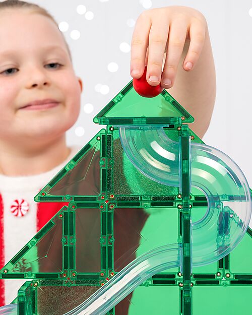 Connetix 71 Pieces - Christmas Tree Ball Run Expansion - STEM Learning! Magnetic Games