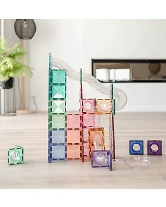 Connetix 80 Pieces - Ball Run Pack - Pastel - 100% Non-toxic ABS Plastic - STEM Learning! Magnetic Games