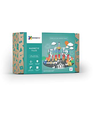 Connetix 92 Pieces - Ball Run Pack - Rainbow -100% Non-toxic ABS Plastic - STEM Learning! Magnetic Games