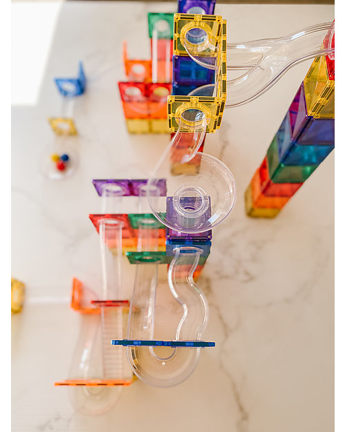 Connetix Ball Run Pack for Magnetic Tiles - Rainbow - 92 pc - STEM Learning! Magnetic Games