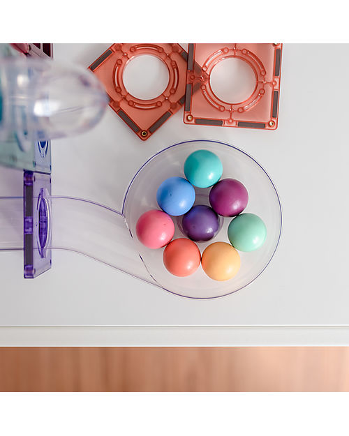 Connetix Ball Run Pack - Pastel - 106 pc - 100% Non-toxic ABS Plastic - STEM Learning! Magnetic Games