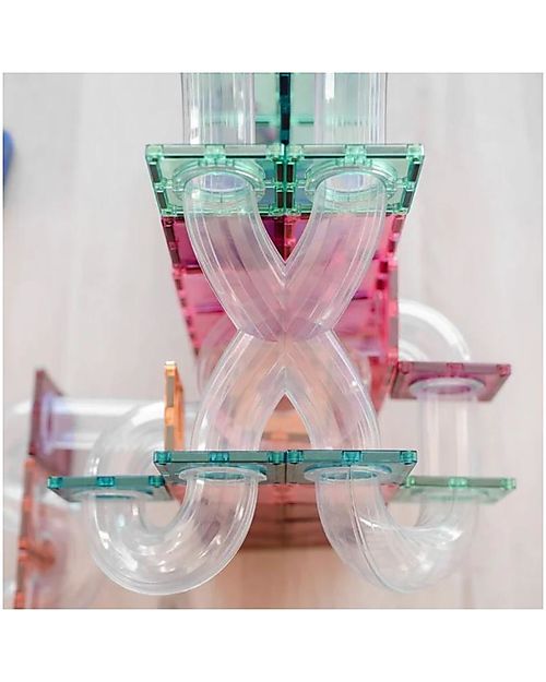 Connetix Ball Run Pack - Pastel - 80 pc - 100% Non-toxic ABS Plastic - STEM Learning! Magnetic Games