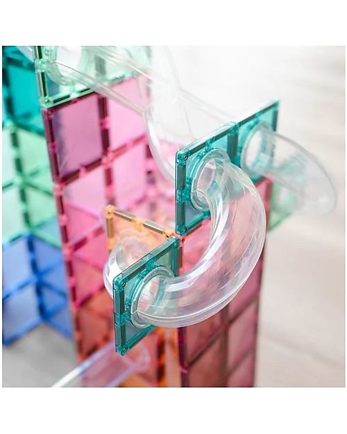 Connetix Ball Run Pack - Pastel - 80 pc - 100% Non-toxic ABS Plastic - STEM Learning! Magnetic Games