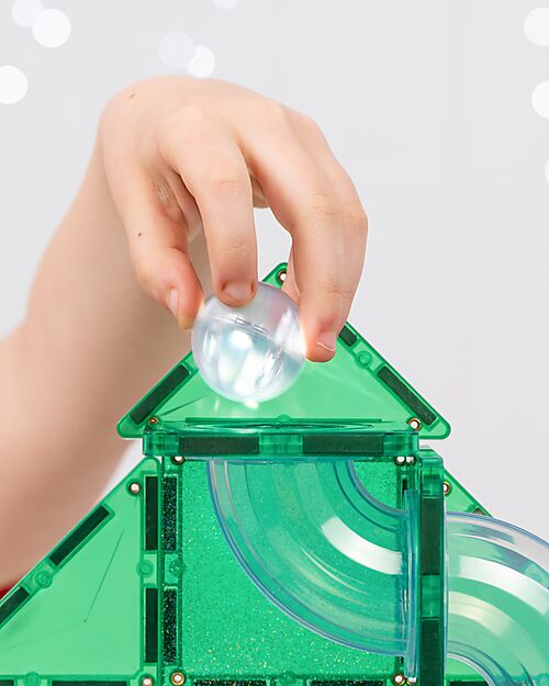 Connetix Christmas Tree Ball Run Expansion - 71 Pieces - STEM Learning! Magnetic Games